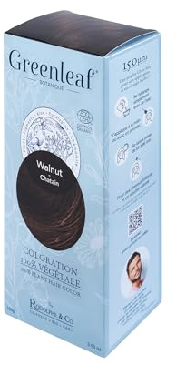 Tinte vegetal certificado 100% natural, 100% orgánico, Greenleaf Botanique, nogal, 100 g