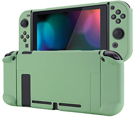eXtremeRate PlayVital Cover Custodia Protettiva per Nintendo Switch, Copertura Rigida Case Separabile Accessori per Joycon Controller Console, Matcha Verde