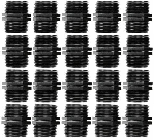 acquaverde Nipplo Raccordo con Doppio Filetto Connettore per Tubi e Sistemi di Irrigazione - Orto Facile (20, 3/4 x 3/4)