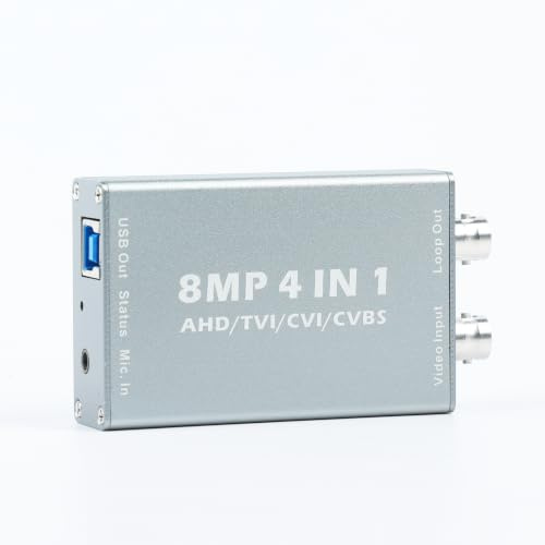 8MP AHD,TVI,CVI,CVBS to USB 2.0 Video Capture Card 1080P with Loop Out