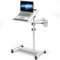 Warmiehomy Höhenverstellbarer Schreibtisch Laptoptisch mit Rollen Computertische mit Maustablett Mobiler Beistelltisch mit Stifthalter Klappbarer PC Tisch Study Table für Home Office,Bett,Sofa Weiß