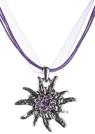 Traditionell kedja, ädelvitt, kostymsmycke – traditionell kedja med fin strass i olika delar. Färger – halsband för Dirndl och läderbyxor, Einheitsgröße, Rostfritt stål