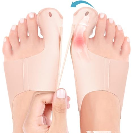 COMFORCE Hallux Valgus Corrector 2Pcs, Ultradünner Großzehenbegradiger für Tag/Nacht, Verstellbare & Atmungsaktive Ballenmanschette im Schuh, Ballenbegradigung bei Hallux Valgus (L:8.5-11)