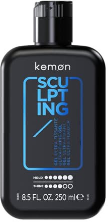 Kemon - Sculpting Gel, Modellante per Capelli Con Effetto Bagnato, Finitura Lucida, Ideale Per Fissare Tutti i Tipi di Pettinatura, Adatto A Capelli Corti E Non Strutturati, 250 ml