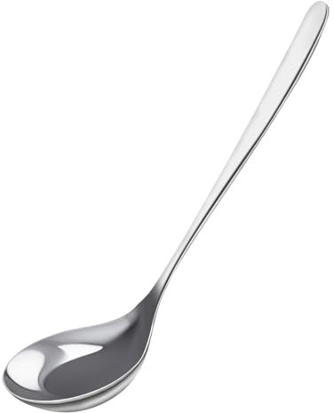 Molain Edelstahl Silber Suppenschöpfer, 20 cm Soßenkelle Schöpfkelle Schöpflöffel Zum Servieren und Schöpfen von Suppen und Eintöpfen Spülmaschinenfest