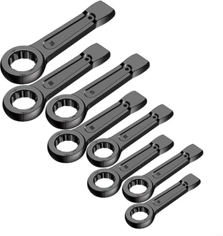 Lastdaytime Chiave a scatola con manico dritto, chiave a percussione resistente, chiave ad anello a percussione in acciaio al carbonio ad alto tenore di carbonio, chiave a percussione per impieghi