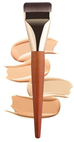 Foundationborste platt – puderborste för flytande, ultratunn platt foundation concealer borste, makeup concealborste