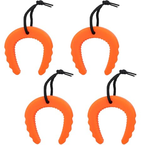 Lot de 4 butées de porte phosphorescentes avec cordes pour les forces de l'ordre, protection contre les pincements de porte pour police, services médicaux d'urgence (orange)