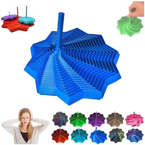étoile Anti-Frustration Sensorielle, Fidget Hexagonal Fractal, Jouets 3D en Forme D'étoile pour Soulager Le Stress, Cubes Sensoriels Anti-Stress pour Enfants Et Adultes (Blue, S)