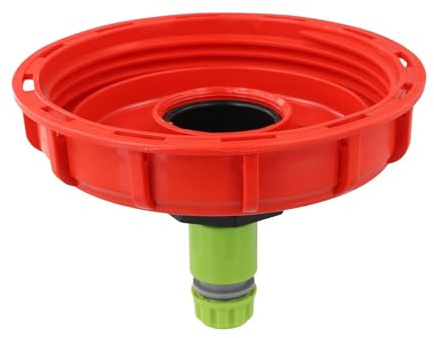 MonoSora Tappo per serbatoio IBC in plastica con connettore per iniezione acqua da 12 mm e adattatore per accessori per barili da pioggia da 16,3 cm (6,42 pollici)