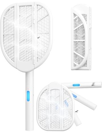 AROEVE Pieghevole Racchetta Zanzare Elettrica 4000V,Attrazione con Luce