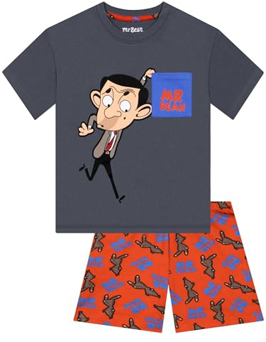Mr Bean Pigiama Bambino, Pigiami Cotone Bambino, Pigiama Ragazzo Manica Corta, Multicolor 7-8 Anni