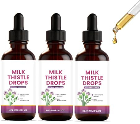 Mjölktisteldroppar︱Leverstöd | Dagligt vitalitetsstöd︱ för män och kvinnor︱Vegan︱ Icke-Gmo ︱2 Fl Oz