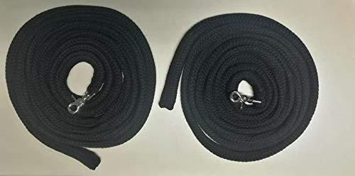 Pferdeseile_DE Langzügel aus Baumwolle 2 x 4 Meter - Farbe: schwarz