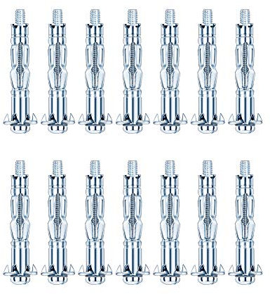 INCREWAY Anclaje de pared, 20 piezas M4 × 38 resistente Zinc chapado en acero Molly Perno hueco de la unidad de anclaje de pared para paneles de yeso