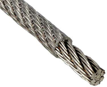 Fune metallica da 3/4 mm, 20 metri, corda per ringhiera, 3/4 mm, in acciaio inox 7X7, rivestita in PVC trasparente, EN 1.4401, morbida, A4 NIRO, Nirosta
