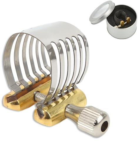 Clip Para Boquilla De Saxofón, Ligadura Para Boquilla De Saxofón Soprano Soporte Para Ligadura De Boquilla De Saxofón De Acero Inoxidable Con Caja De Almacenamiento Para Amantes Del Saxofón