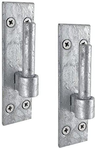IRONTITE Hook On Plate Gate Hinges with 12mm Pin for Wrought Iron Gates. Galvanised Hinges