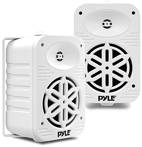 Pyle Altoparlanti, Casse Audio, Speaker Interno Esterno 500 Watt 2 Vie Impermeabili 13 cm con Tweeter 1,3 cm per Casa, Giardino, Balcone, Piscina, Bianco