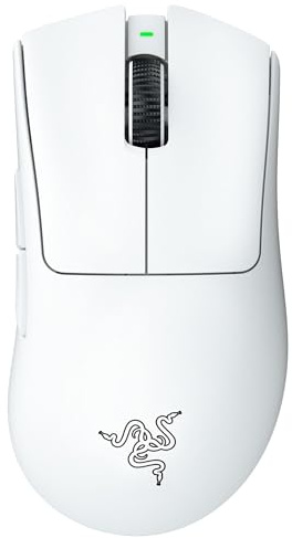 Razer DeathAdder V3 Pro Wireless Gaming Mouse: 64g Lightweight Ergonomic - 30K DPI Optical Sensor - Gen-3 Optical Switches - 8 Programmable Controls - Up to 90 Hr Battery - White