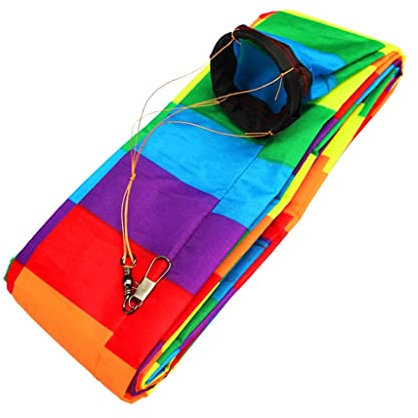 zalati Kite Tube Tail 10M/ 32.8Feet Windsock with Rainbow Style for RC Drone, Kite, Air Show, Aerobatic Flight