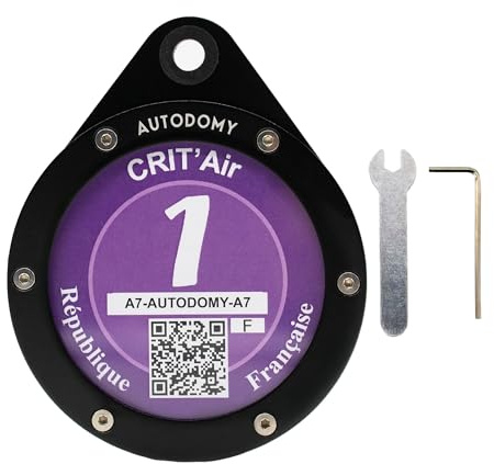 Autodomy Porte Vignette Crit Air Moto Étanche | Support Vignette Critair Moto Inclut 2 Outils de Travail | pour Toutes Type de Motos