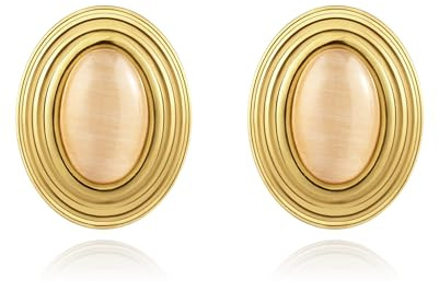 Joo&Rind Orecchini Donna Orecchini Grandi con Pietre in Oro18k Acciaio Inossidabile Ipoallergenico Gioielli per Regalo