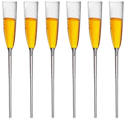 Lnhgh Pool champagneglas, flytande vinglas, akrylvinglas, flytande champagneflöjter, 6 stycken | dryckesjuice sommar drickkopp för fest,