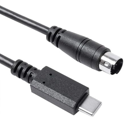 USB-C to Mini-Din 7 Pin Male Cable Compatible with IK Multimedia iRigSeries, Compatible with HD, HD-A, Keys, I/O 25, I/O49, MIDI 2, Pro, Pro Duo, Pro Duo I/O, Pro I/O, Stream (USB-C to Min Din, 1.8M)