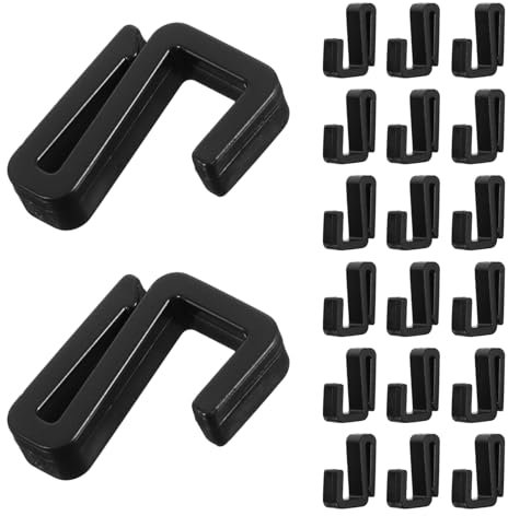 PRETYZOOM 20 Pezzi Ganci a S in Plastica Nera Ad Alta Resistenza - Design Senza Chiodi Ideale Per Cucina Bagno E Guardaroba