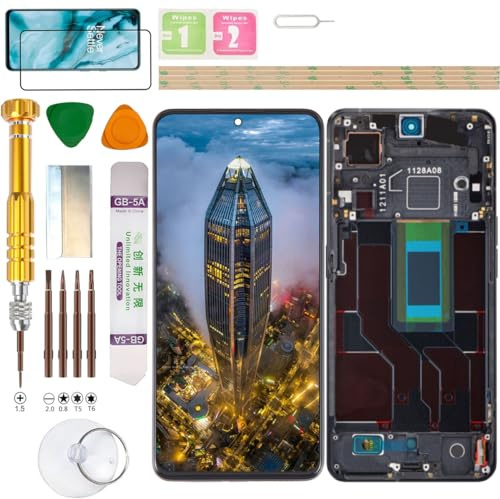 Gadget Troops Conjunto de pantalla LCD (sin huellas dactilares) para OPPO RENO8 PRO 5G (Reno 8 PRO 5G) CPH2357 Kit de repuesto de pantalla