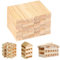 Lotvic 100 Stück Holzklötzchen zum Basteln, 100 x 20 x 7mm Holzleisten zum Basteln, Bastelholz Klötzchen, Bastelklötzchen Eiche, Holzklötze Holzleisten, für Heimwerkerprojekte und Deko, Bau
