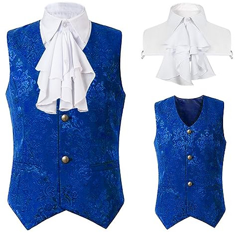 Gilet victorien pour homme - Gilet de costume prince royal pour homme - Gilet traditionnel gothique élégant - Costume médiéval - Gilet steampunk - Costume d'Halloween - Mariage - Gilet traditionnel