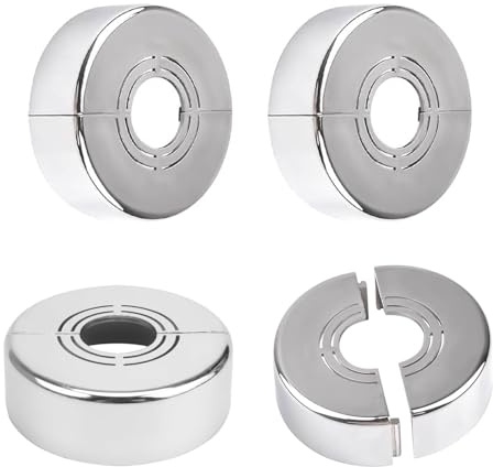 JOYOLA 4 Pcs Wall Split Flange, 70x30 mm Split Pipe Cover, Round Escutcheon Plate Cover Buckle, No Drilling, Shower Arm Flange for 20/25/33mm(0.8/1.0/1.3 Inch) Water Pipe Faucet Decoration