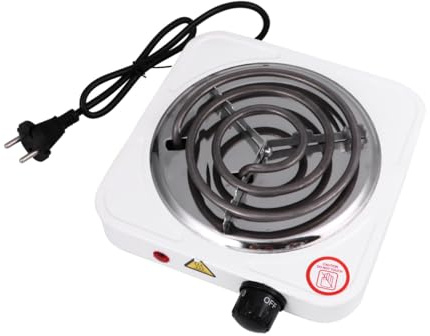 IWOWHERO Fornello Elettrico da Tavolo 1000w, Piano Cottura Singolo Portatile Bianco, Design Antistatico e Antivibrazione, per Casa e Viaggio