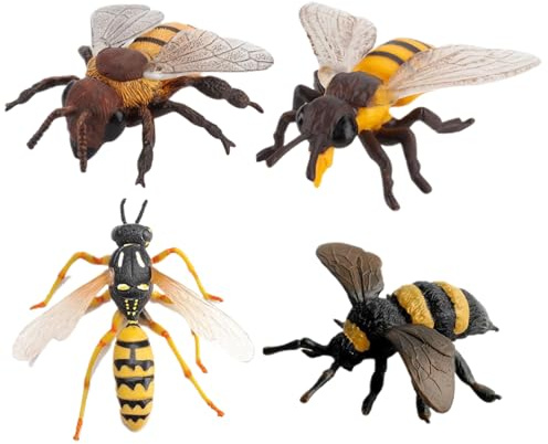 Set di Figurine di da 4 Pezzi, Figure realistiche di da Vari Modelli di, Figurine di Animali Cake Topper per Bambini Ragazzi