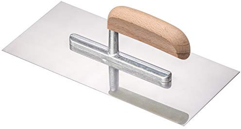 Colorus Profi Glättekelle 270 x 130 mm | Glättkelle Edelstahl rostfrei | Traufel mit lackiertem Holzgriff | Spachtel Werkzeug Trockenbau Werkzeug | Glättspachtel Kelle Maurer Werkzeug