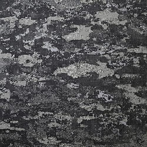 Arthouse Patina Charcoal Silver Wallpaper 297600 - Vinyl Texture Metallic Stone