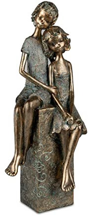 formano Dekofigur Liebespaar sitzend bronzefarben Skulptur 40 cm Paar Pärchen Hochzeit Liebe
