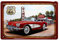schilderkreis24 Blechschild “Route US 66 Diner“ Rote Auto Car Deko Retro Metallschild Vintage Garage Werkstatt Hobbyraum Geschenk zum Geburtstag oder Weihnachten 20x30 cm