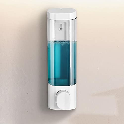 EKAYG Fashion Soap Dispenser Wall-Mounted Single 300ml/10oz Head Manual Shampoo Hand Disinfectant Bath Liquid Detergent with Lock for Kitchen