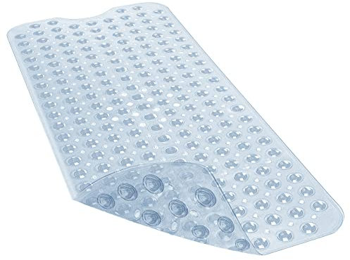 Tappetino Antiscivolo da Bagno con 200 Ventosa, 100x39cm Grande, per Vasca, Doccia, Rettangolare, Bathtub Mat in PVC senza BPA e Sensibile alla Pelle, Resistente alla Muffa, Lavabile in Lavatrice