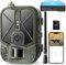 4G 4K 36MP Wildlife Camera with 10000mAh Rechargeable Battery, APP Hunting Trail Camera 940nm Invisible IR LEDs Night Vision 120° Detection 0.2s Motion Activated Remote Live Video, IP66 Waterproof