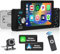 Hikity Autoradio 1 Din con Schermo Wireless CarPlay, 5 Pollici Touch Screen Bluetooth Stereo Android Auto senza fili, Retrocamera FM EQ MIrror Link Tipo-C USB