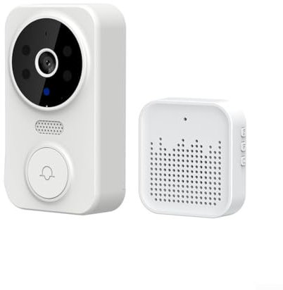 Videocitofono senza fili, intelligente per WiFi, audio bidirezionale, citofono vocale remoto (bianco)