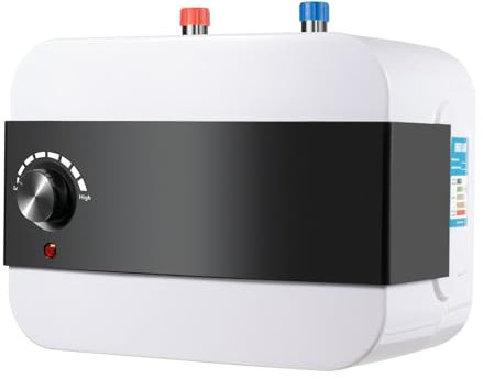 6L Warmwasserspeicher, Elektro Warmwasserspeicher Warmwasser Küche Druckfest Wasserboiler Kleinspeicher Wasser Heizung 1500W Elektrischer Durchlauferhitzer für Badezimmern,Wohnbereichen, Wohnungen