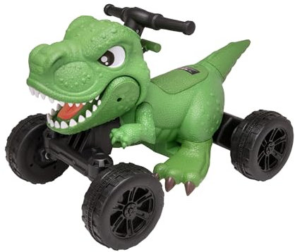 ATOM Electric Dino Quad Bike | Electric Sit On Toy | 6V Battery Powered Kids Motorised Toy Vehicle Ride On | Throttle Driven Quad Bike With Dinosaur Figure | 2+