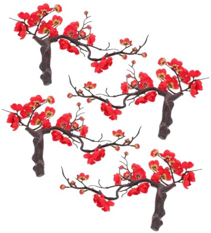 BESPORTBLE 4 Pièces Bouquet De Fleurs De Prunier Décorations De Noël Ornement De Noël Centres De Table De Noël Artificiels Ornements De Noël Fleurs Artificielles Branches De Fleurs De