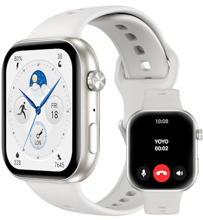 HONOR Choice Watch 2i, Montre Sport Connectée, Bluetooth Calling, 1.85 AMOLED, 14 Jours D'autonomie, Spo2, Heart Rate Monitor, 1ATM Smart Watch, IP68, Compatible avec Android et iOS, Blanc