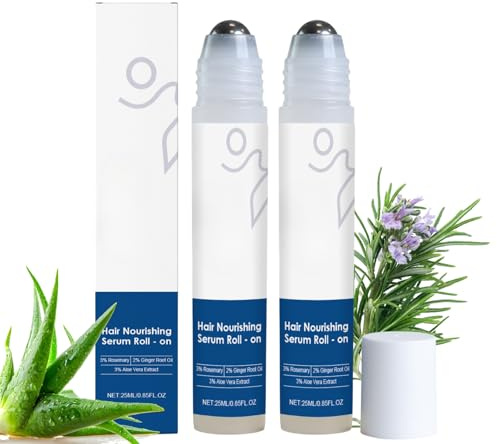 Rosemary Oil for Hair Growth Roll On–Nourishing Hair GrowthSerum & Scalp Serum,Natural Rosemary Hair Oil,Hair Growth for All Hair Type,Anti-Hair Loss Serum for Men & Women,Easy to Apply Roller(2pcs)